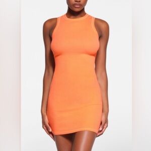 SKIMS Cotton Rib Dress  Apricot NWT Large